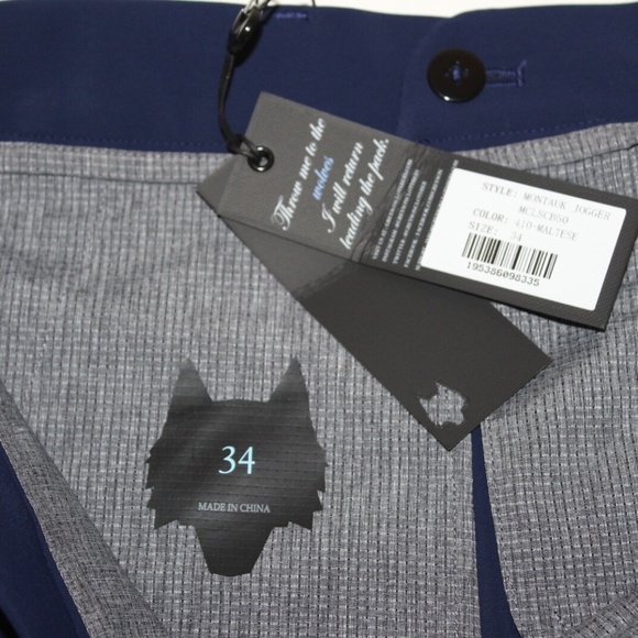 $158 Greyson Golf Montauk Jogger Size 34x30 Mens Maltese Blue Performance Pants - Picture 8 of 10